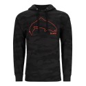 Simms Trout Outline Hoody Woodland Camo Carbon
